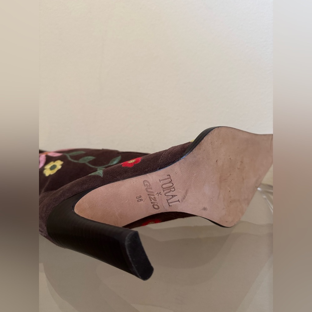 Total x Guizio Eternal Meadows Boots Floral Suede Brown 38 - Picture 14 of 15